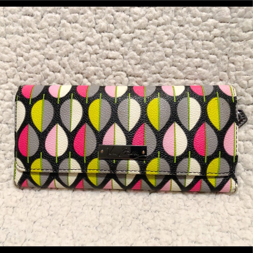 Vera Bradley Multicolor Tri Fold Moon Drops Wallet
